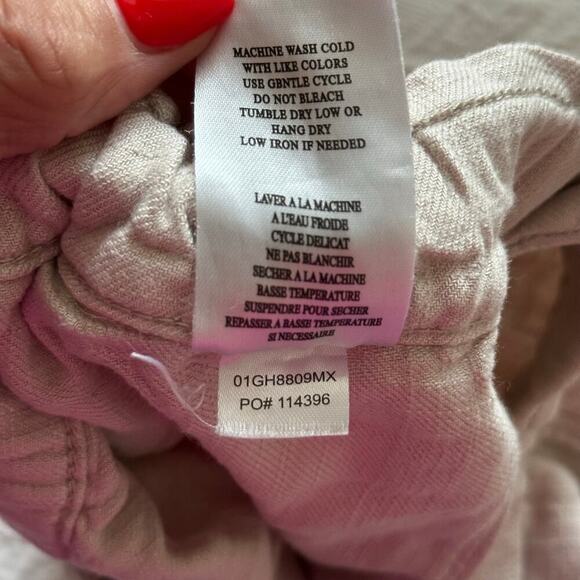 Blank NYC Women's Beige Linen Blended Elastic Waist Paperbag Shorts Size Large - Picture 6 of 6